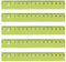 KUM AZ3032216-G - Lineal 15 cm, L1 Pop TP, 5 Stück, grün, aus robustem Kunststoff
