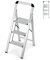 GiantexUK 2/3 Step Ladder, Aluminum Folding Ladder with Non-slip Wide Pedal, Anti-slip Foot Pads & Safety Buckle, Lightweight Stepladder for Home Kitchen Office Household DIY (3 Step with Handrail)