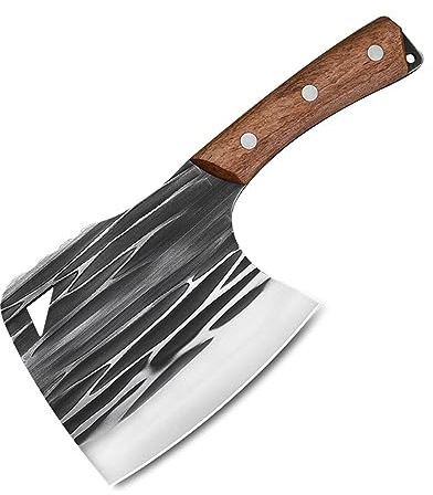 HRZZEOKV Cuchillo de cocina para trinchar Hoja extra gruesa (5 mm) Hacha de cocina Cuchillo para trinchar Forma de hacha