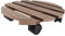 JOIEYOU Pflanzenroller, 2 Stücke Blumenroller 100kg Tragkraft, Blumentopf Untersetzer mit 360 rollen, witterungsbeständiges WPC-Rollbrett – Rund Ø30 cm, Braun