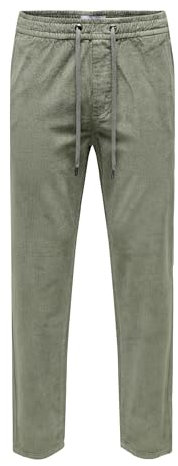 ONLY & SONS Onslinus Tap Corduroy 0185-Pantaloni Pantaloni in Tessuto, Castor Gray, L Uomo
