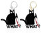 NyxSeat 2 Stück Schwarze Katzen-Schlüsselanhänger, Lustige Cartoon-Tier-Schlüsselanhänger, Kreative Acryl-Anhänger, Geeignet Für Taschen, Schlüssel Und Handy-Zubehör (Gold, Silber)