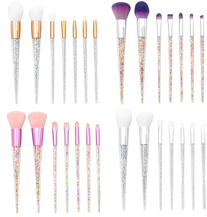 7 Pièces pinceaux maquillages makeup brush set conique pinceau de maquillage pinceau cosmétique Positionner Violet