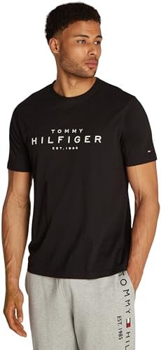 Tommy Hilfiger Men’s Big Short Sleeve Regular Fit T-Shirt, Black (Black), L