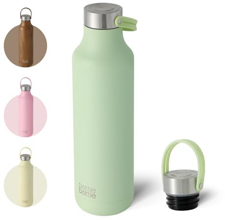 BOTTLE BOTTLE Insulated Water Bottle, 600ml, Leakproof, Handle (Light Green), B2C01001A1