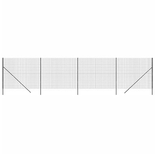 Kangmusi Maschendrahtzaun Anthrazit 1,4x10 m Verzinkter Stahl, Doppelstabmattenzaun,Zaun Komplettset, 154211kangmusi