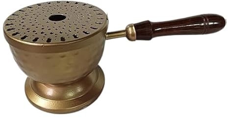 TreegoArt Holzgriff Eisen Kohle Weihrauch Loban Brenner Dhoop Dhuni Brenner - 22cm Länge