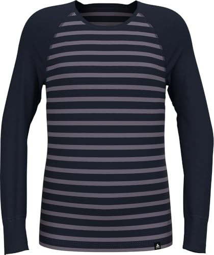 Odlo Unisex Kinder Odlo Thermounterwäsche Kinder Active Warm Stripes I Sportunterwäsche Mädchen Jungen I Langarm Thermoshirt Shirt (1er Pack)