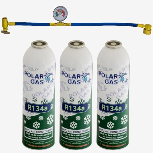 3G1CA Car Aircon AC 3pcs R134a Compatible Refill Recharge Regas Gas 584gr + Hose Gauge Kit Clima Accessories DIY filler tube