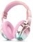 JYPS Kids Headphones Wireless,Metallic Childrens Bluetooth Headphones with Mic,Wireless & Wired Kids Headphones Over Ear for Teenage Girls,Toddler Headphone for iPad/Fire Tablet/School (pink)