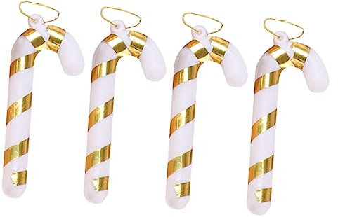 NESTINGHO 4 Stück Weihnachtszuckerstange Weihnachtsdekorationen aus Zuckerstangen Weihnachtsschmuck Christbaum anhänger Christbaumschmuck Weihnachtsbaum-Anhänger Krücken hängen Plastik