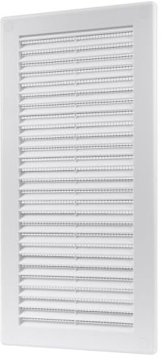 Vent Systems Cubierta de ventilación blanca de 150 x 310 mm – Rejilla de ventilación rectangular plana – Protección contra insectos integrada – Ventilación HVAC para baño, oficina en casa