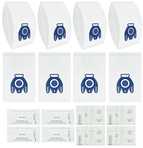 DLAIMI Lot de 10 sacs d'aspirateur compatibles avec Miele GN, 3D Efficiency GN Complete C3/C2, Classic C1, S400i-S456i, S8, S5, S2, sacs d'aspirateur avec filtres de protection moteur et filtre