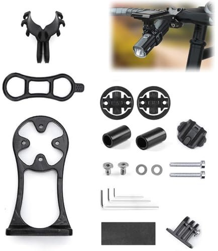 T TAKONE Fahrradhalterung für Garmin Edge, Bryton, Coospo – Mit Adapter für Actioncam & Lampe