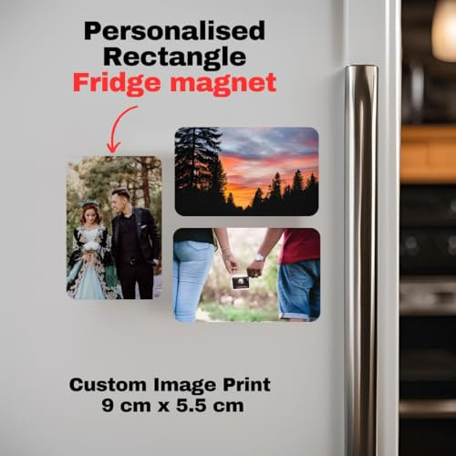 Personalised Fridge Magnet 9cm x 5.5cm Rectangular. Gloss Photo Print, Upload Photo, Custom Picture and Logo. Custom Small Gift, Photo Tile Magnet.