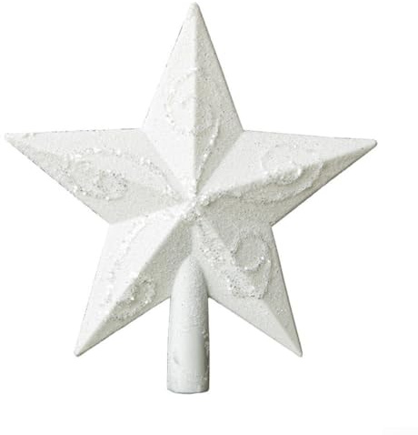 ReachMall Étoile de sapin de Noël, 20 cm, paillettes creuses tridimensionnelles, pendentif étoile blanche (E)