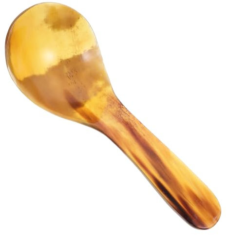 DECHOUS Ochsenhorn Löffel Suppenlöffel Aus Naturhorn Glatte Oberfläche Handgefertigt Kaffeelöffel Für Alltag Langlebig Und Vielseitig