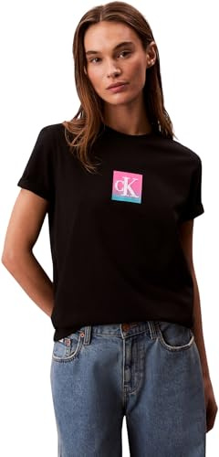 Calvin Klein Women’s Short Sleeve Classic Boxed Monogram T-Shirt with Logo