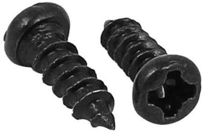 TA-VIGOR 250Pcs Self Tapping Screws, M2 Phillips Pan Head Screw, 6mm Round Head Tapping Screws, Metal Machine Wood Fasteners Bolts for Wood, Drywall, Furniture, Repairing, Black
