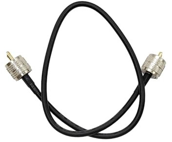 Jetfon Cable de extensión coaxial RG-58, 50cm, con 2 conectores PL-259 (M)