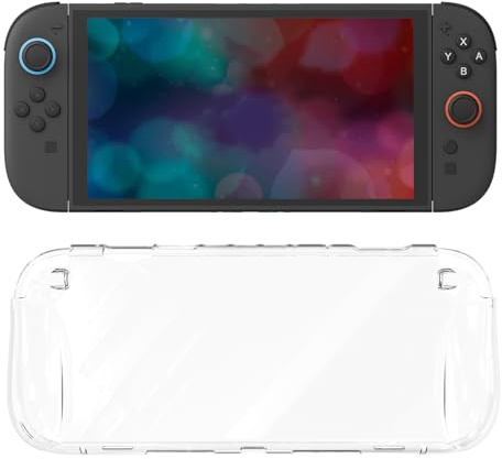 GeekShare Clear Case kompatibel mit Switch 2, TPU-Schutzhülle für Switch 2025-Konsole und JC-Griffe