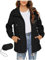 RLEHJN Coupe Vent Femme Impermeable Veste Sport Femme Avec Fermeture Éclair Veste De Pluie Avec Capuche Légère Séchage Rapide Unie Manteau Fine Respirant Veste D'extérieur Pour Les Voyages Et Le Sport