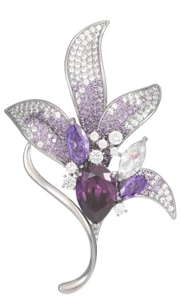 2pc Rhinestone Flower Bouquet Brooches For Women Men Elegant Temperament Crystal Brooch Pins Office Party Jewelry Gift(Color2)