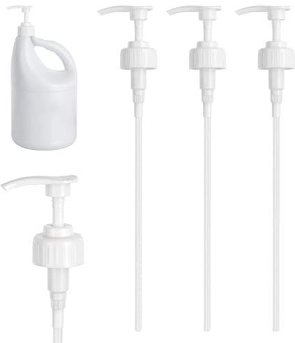 3 Pack 5 Litre Pump Dispenser for 5 Litre Container, 5L Bottle Pump Dispenser with Tube, 38mm Screw Top, 4ml Dose for Shampoo, Alcohol, Oil, Perfume, Essence