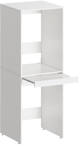 Mobile Lavatrice Asciugatrice, Mobile Lavatrice con Rripiano Estraibile,Mobile Colonna da Bagno per Lavatrice e Asciugatrice, Kit Sovrapposizione Lavatrice Asciugatrice,180x65x66cm, Struttura Robusta