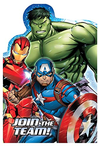 8 Einladungskarten für Geburtstagspartys mit Marvel Epic Avengers Superhelden