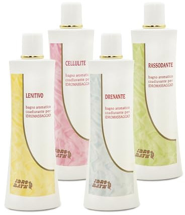 Parfum aromatique à base d'huiles essentielles pour baignoire jacuzzi Teuco, etc. Lot de 4 x 400 ml + doseur offert.
