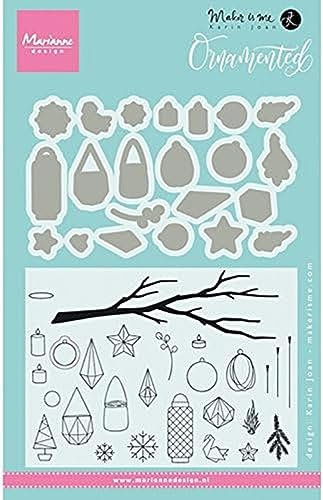 Marianne Design Ornamented Die and Stamp Set, Synthetic Material, 22.1 x 14.5 x 0.4 cm