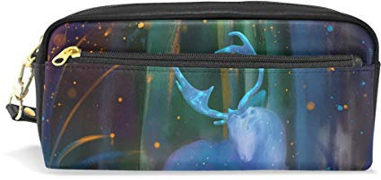 imobaby Tier-Reh Tragbare Tasche PU Leder Schulstifteetui Stationäre Bleistifttasche für Kinder Wasserdicht Kosmetik Tasche Make-up Beauty Case