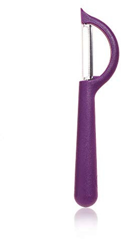 Kochblume Original Sparschäler | Universalschäler, Edelstahl, spülmaschienengeeignet, in der bunten Box (lila, P-Piranha)