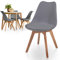 MIADOMODO® Esszimmerstühle 2er 4er 6er 8er Set - Skandinavischer Stil, Modern, Gepolstert mit Sitzkissen, aus Kunststoff & Massivholz, Farbwahl - Küchenstuhl, Wohnzimmerstuhl, Stühle (4er, Grau)
