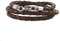 König Design Lederkette Lederband Leder-Armband 5 mm Herren Halskette Braun 60 cm lang mit Karabiner-Verschluss Silber geflochten