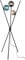 Trio Leuchten Stehleuchte Lance 403400317, Metall Schwarz matt, Glas multicolor, exkl. 3x E14, 28 watt