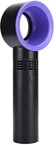 ABS Portable Lightweight Mini USB Rechargeable Three Adjustment Speeds Bladeless Handheld Fan Handy Cooler for Home Outdoor for Children and Office Workers(Black)