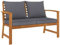 vidaXL Akazienholz Massiv Gartenbank 120cm mit Dunkelgrauen Kissen Gartenmöbel Gartensofa Sitzbank Bank Sofa Parkbank Holzbank Terrasse
