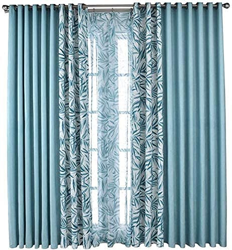 WYRKYP Gardinen Nordischer Stil Gardinen Fertig Vollschatten Baumwolle Leinen Stoff Schlafzimmer Wohnzimmer Fertig Gardinen (Größe : Breite 350Höhe 270Cm (Vorhänge))