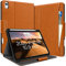 Bukoor iPad Air 11 Zoll 6 Generation 2024(M2), Air 5/4 Hülle (2022/2020) 10,9 Zoll mit Pencil Halfter, PU Leder Taschen Stoßfest Cover Auto Schlafen/Wachen Case, Multi-Winkel Ständer for Air 6, Braun