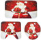 ZESLIV 3Tlg Set Badematte Weihnachten Deko Weihnachtsmann Badvorleger Toilettenmatte Badgarnitur rutschfest Badteppich Badezimmerteppich Deckelbezug WC-Vorleger mit Ausschnitt rutschfest Waschbar