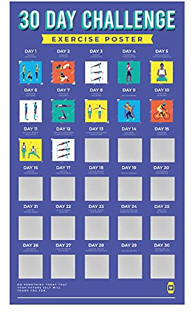 Gift Republic 30 Tage Challenge Rubbel-Poster Fitness und Übung (Größe 48,6 x 28 cm)