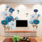 COVPAW® Wandtattoo Wandaufkleber XXL Blumen Blau Blüte Wandsticker Wandbild Bilder Wohnzimmer Schlafzimmer Poster Mural Home Decor Wall Decal Dekor