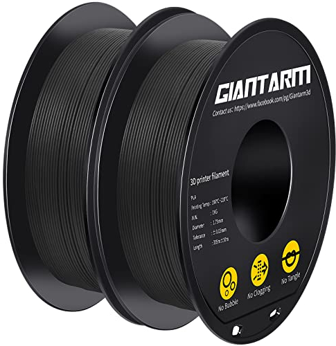GIANTARM Matte PLA Filament, 1,75 mm Filament für 3D-Drucker 2 kg Spule, Matte Schwarz