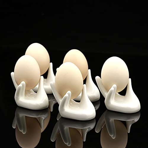 XNSHUN Eierbecher Set Porzellan EierStänder Eierhalter Buddhas Hand Egg Cup, Eier-Becher-Service Für 6 Personen Spülmaschinengeeignet, Eierbecher Für Hart Und Weichgekochten Eiern