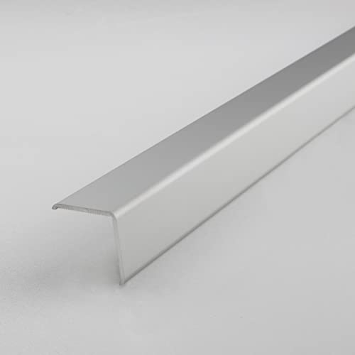 PROVISTON | Eckschutzwinkel | Aluminium | Silber | Breite 20 mm | Höhe 20 mm | Länge 1000 mm | Selbstklebend | Eckschutzprofil | Eckschutzleiste | Metallprofil | 1 Stück