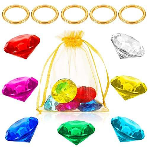 ZCYSRLQIN Juego de 12 anillos redondos de oro con esmeraldas del caos, joyería de diamantes acrílicos, joyería de aleación, fiesta de Halloween, caza, pastel, adorno de pastel, bolsa de regalo, anillo