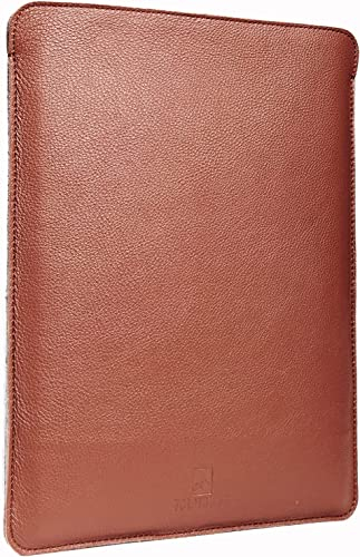 OLMOUNT Handmade Leather Apple Laptop Sleeve Case Compatible with 13 Inch MacBook Pro M2 2022 Natural Ethically Made Leather Black