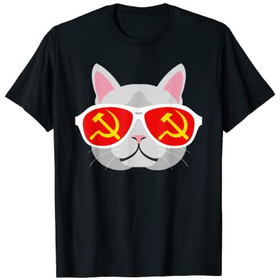 Sowjetunion Flagge Hammer und Sichel CCCP UdSSR Katze T-Shirt